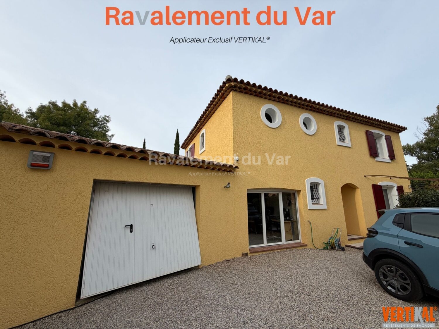 Ravalement du Var maison jaune voiture garage